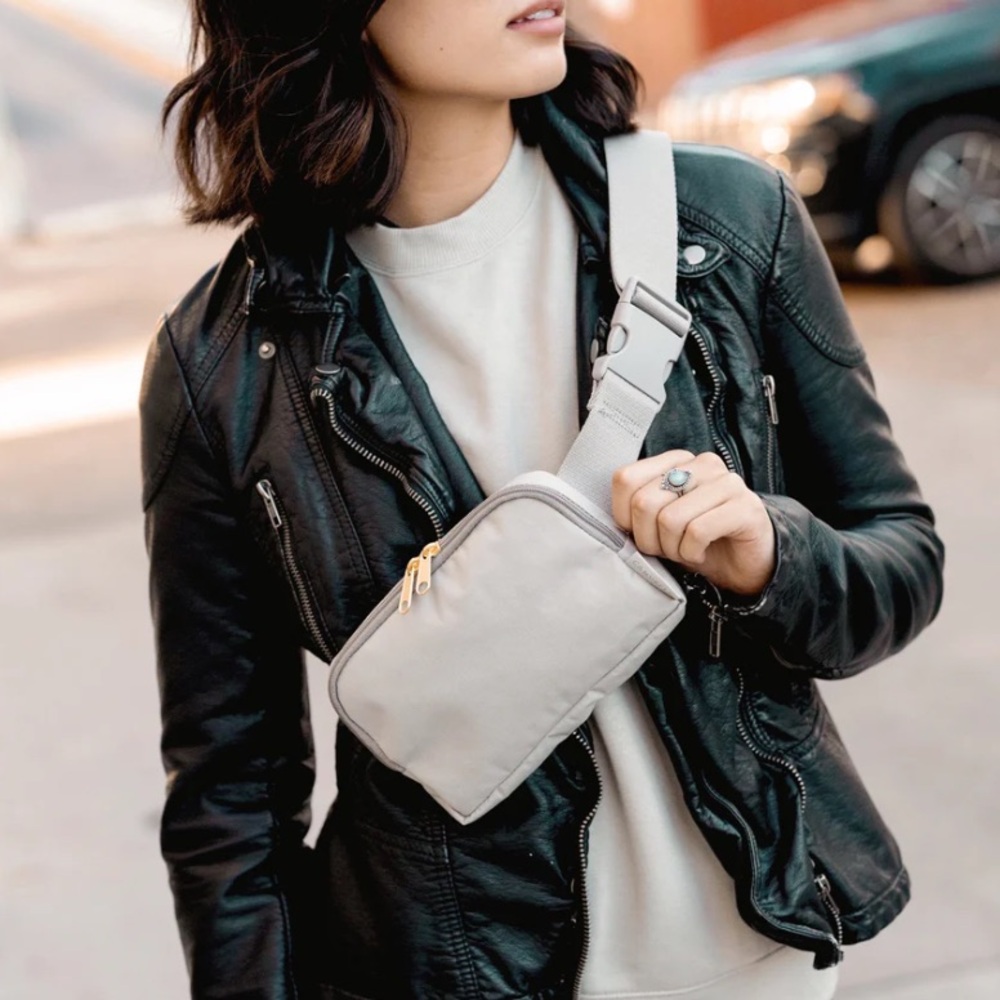 Gray Canvelle Belt Bag